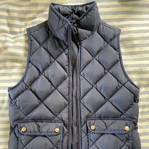 J. Crew puffer vest, navy, size s